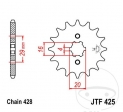 Предна пиньон JTF425.12 (стъпка 428) - Suzuki RG 125 F Gamma ('92-'96) / Suzuki RG 125 FU Gamma ('92-'94) - JM