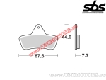 Предна спирачна накладка - SBS 758ATS (метални / синтеровани) - (SBS)