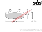 Предни спирачни накладки - SBS 104CT (карбонова технология) - (SBS)