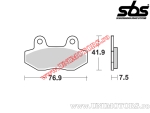 Achterremblokken - SBS 200HF (keramisch) - (SBS)