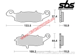 Achterremblokken - SBS 886LS (metalen / gesinterd) - (SBS)