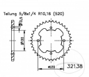 Achtertandwiel Esjot zwart - 34 tanden (stap 520) - Explorer Trasher 2 520 ('11-'15) / Trasher 2 520 Supermoto ('11-'15) - JM