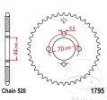 Achtertandwiel JTR1795.22 (stap 520) - Kawasaki KFX 80 A KSF / Suzuki LT 80 / LT 80 Quadsport / LT-Z 90 Quadsport - JM