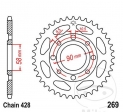 Achtertandwiel JTR269.44 (428 pitch) - Daelim VL 125 Fi Daystar Gussrad / VS 125 / VT 125 / VT 125 Evolution - JM