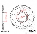 Achtertandwiel JTR471.45 (stap 428) - Kawasaki KE 125 A ('76-'82) - JM