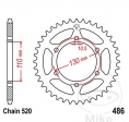 Achtertandwiel JTR486.43 (stap 520) - FZ6 600 N / FZ6 600 NA ABS / FZ6 600 NS / FZ6 600 S Fazer / FZ6 600 SA Fazer ABS - JM