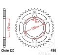 Achtertandwiel JTR486.45 (stap 520) - Yamaha FZ6 S2 600 NAHG ABS / FZ6 S2 600 NHG / FZ6 S2 600 SAHG Fazer ABS - JM