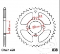 Achtertandwiel JTR838.31 (stap 428) - SYM XS 125 /K / Yamaha RD 125 DX / RS 100 - DX / YBR 125 ED / SPD Custom - JM