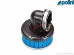 Air filter (100mm / 80mm / 38mm, 90° angle) - blue - Polini