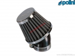 Air filter (110mm / 75mm / 38mm, 30° angle) - chrome - Polini