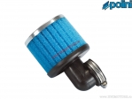 Air filter (125mm / 38mm, 90° angle) - blue - Polini