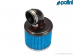 Air filter (130mm / 80mm / 34mm, 90° angle) - blue - Polini