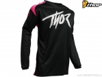 Blusa enduro / cross Juvenil (crianças) Setor Link (preto / rosa) - Thor