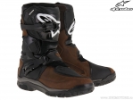 Bottes de moto Street Belize Drystar en cuir huilé (marron/noir) - Alpinestars