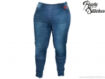 Calças de moto femininas Rusty Stitches Super Ella Denim (azul) - Rusty Stitches