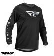 Camiseta (camisa) cross-enduro Fly Racing modelo F-16 color: negro/blanco - Negro/Blanco, XL