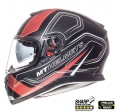 Capacete de motocicleta MT Thunder III SV Trace preto/vermelho fosco (óculos de sol integrados) - preto/vermelho fosco, XXL (63