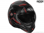 Capacete de motocicleta Roof Desmo Storm Matt Black-Titan-Red (preto-titânio-vermelho fosco) - Roof