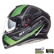 Capacete integral de motocicleta MT Thunder III SV Trace preto/verde fluorescente mate (óculos de sol integrados) - preto/verde