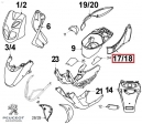 Carena laterala stanga spate originala - albastra - Peugeot TKR / TKR2 / Trekker 2T 50-100cc - Peugeot