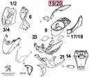 Carenado lateral derecho original - Azul - Peugeot TKR / TKR2 / Trekker 2T 50-100cc - Peugeot