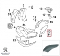 Carenado lateral izquierdo original - Rojo - Peugeot Ludix 10 One / Snake / Ludix 12 Blaster 2T 50cc - Peugeot