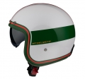 Casco abierto MT Le Mans 2 SV Tant D5 blanco/rojo/verde brillante (visor solar integrado)