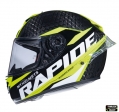 Casco integral MT Rapide Pro Carbon Kids C3 amarillo brillante - 100% carbono - casco para niños - Amarillo brillante, L niños