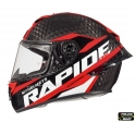 Casco integral MT Rapide Pro Carbon Kids - Rojo brillante, 100% carbono - Casco para niños - Rojo brillante, S (49/50cm)