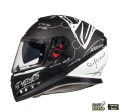 Casco integral para motocicleta MT Thunder III SV Board negro/blanco mate (visor solar integrado) - Negro/blanco mate, XS (53/54