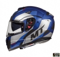 Casco modular para motocicleta MT Atom SV Transcend E7 en azul/gris brillante, listo para Pinlock - Gris brillante/azul, XXL (63