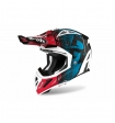 Casque Aviateur Ace Kybon Bleu/Rouge Brillant: Taille - XL