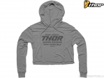 Casual Women's Goods Crop Hoodie (Gray) - Thor