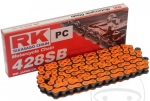 Chaîne RK orange néon OR428 SB/128 - Beta RE 125 / Kawasaki KX 125 A / Rieju Marathon 125 AC / Suzuki DR-Z 125 L - RK