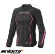 Chaqueta de moto (chaqueta de carreras) para mujer Racing Seventy verano/invierno modelo SD-JR67 color: negro/rosa - Negro/rosa,