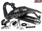 Compleet uitlaatsysteem Giannelli Enduro 2T - Yamaha DT 50 R Enduro / DT 50 X SM / Malaguti XTM / XSM 50 2T - carbon eindstuk