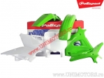 Conjunto de plástico (blanco / verde) - Kawasaki KX 125 / KX 250 2T ('94-'98) - Polisport