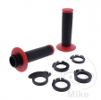 Conjunto de punhos de guiador 708 preto vermelho Progrip D: 22 mm L: 125 mm fechados - JM