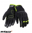 Dames motorhandschoenen Urban zomer Seventy model SD-C56 zwart / geel fluor - tactiele vingers - Zwart / geel fluor, XS (6 cm)