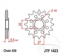 Előtengely JTF1423.15 (520 lépés) - Suzuki GSX-R 1000 / GSX-R 1000 A / GSX-R 1000 A UF / GSX-R 1000 UF / 1000 Z / 1000 ZUF - 