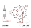 Előtengelyes fogaskerék JTF1299.14 (520 lépés) - Honda CB 250 F ('96-'01) / VT 250 C ('94-'97) / VTR 250 ('09-'11) - JM