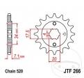 Előtengelyes fogaskerék JTF266.14 (520-es lépés) - Honda CR 125 R ('81-'85) / Honda XR 250 R ('84-'87) - JM