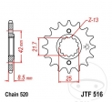 Első hajtókar JTF516.15 (520 lépés) - Suzuki GS 500 F / FH / FM / FU / H / HU / U / Kawasaki EL 250 B / D / E / F / KL 650 B