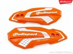 Ensemble de plastique de remplacement orange blanc protège-mains MX Flow - Polisport