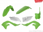 Ensemble de plastique vert/blanc - Kawasaki KX 250 4T C / KX 250 4T X / KX 450 J ('21-'23) / KX 450 F ('19-'20) - Polisport