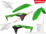 Ensemble de plastique (vert - blanc) - Kawasaki KX 250 F 4T ('17-'19) - Polisport