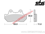 Front brake pads - SBS 160HF (ceramic) - (SBS)