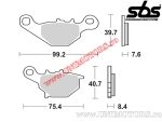 Front brake pads - SBS 702CS (carbon-silver) - (SBS)