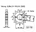 Front pinion JTF1908.15 (pitch 520) - Husqvarna Svartpilen 401 / Vitpilen 401 / KTM Adventure 390 / Duke 390 / RC 390 / R - JM