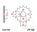 Front Pinion JTF328.14 (pitch 520) - Honda XL 200 R / XR 200 R / XR 250 R / SMC/Barossa Cheetah 170 / Magna 170 - JM